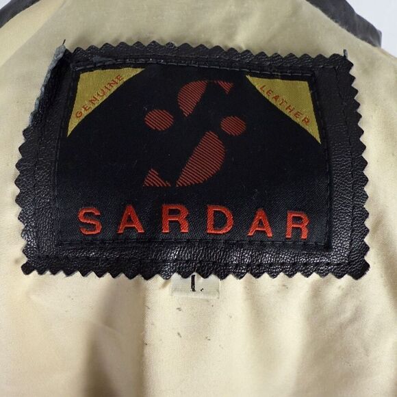 Vintage Sardar 100% Leather 90’s Bomber Jacket - Men’s L - Picture 6 of 9